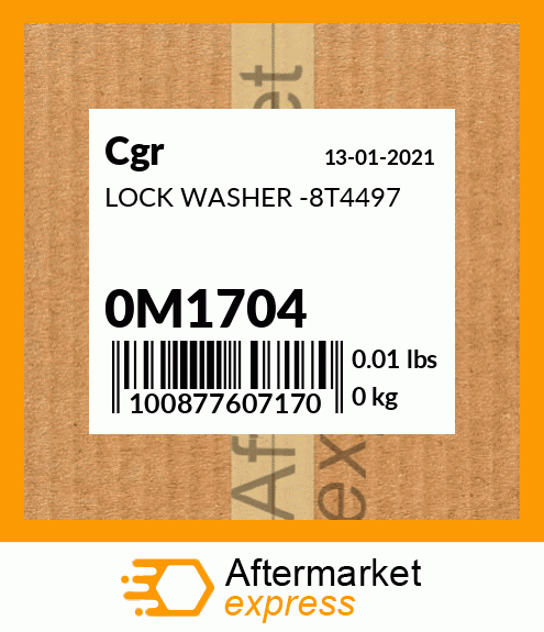 Spare part 0M1704 + LOCK WASHER -8T4497