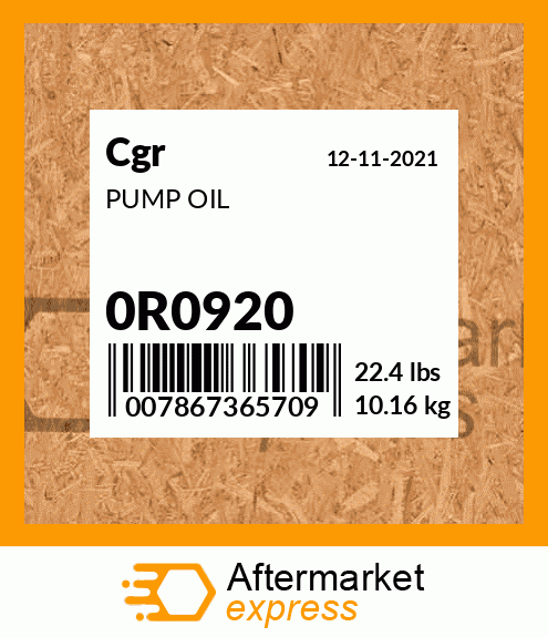 Spare part 0R0920 + PUMP OIL