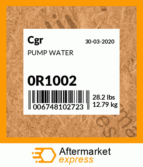 Spare part 0R1002 + PUMP WATER