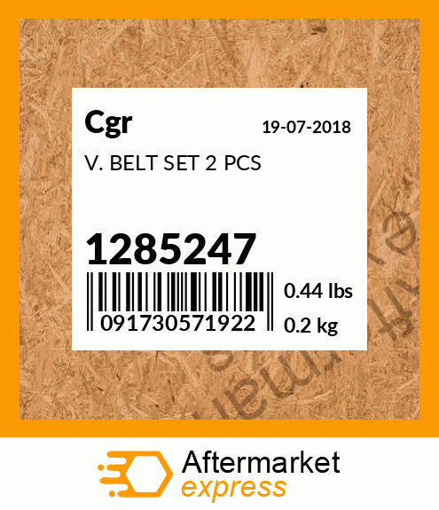 V. BELT SET 2 PCS 1285247