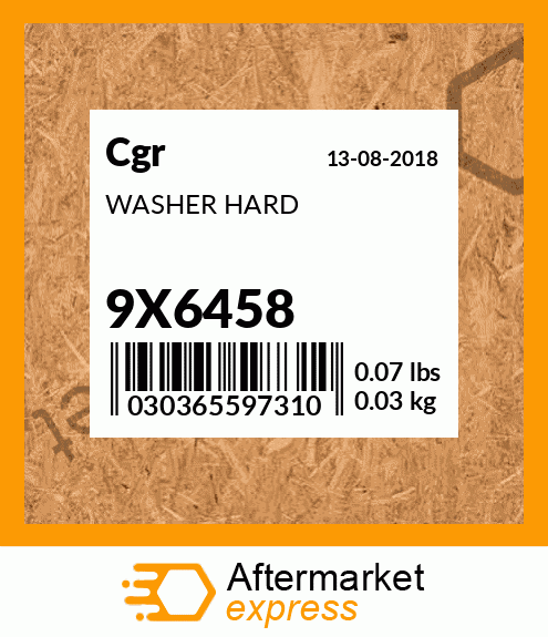 WASHER HARD 9X6458
