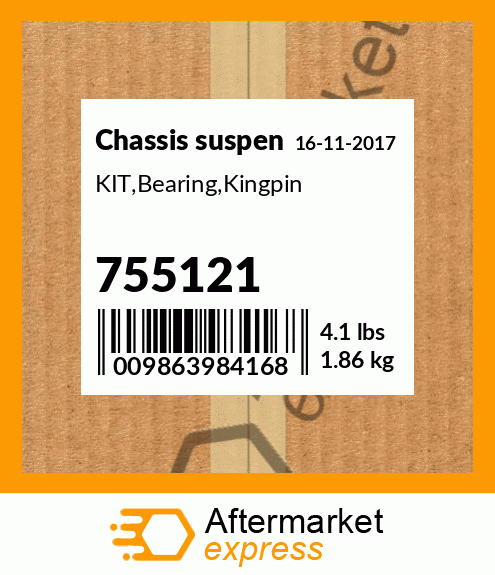 Spare part 755121 + KIT,Bearing,Kingpin