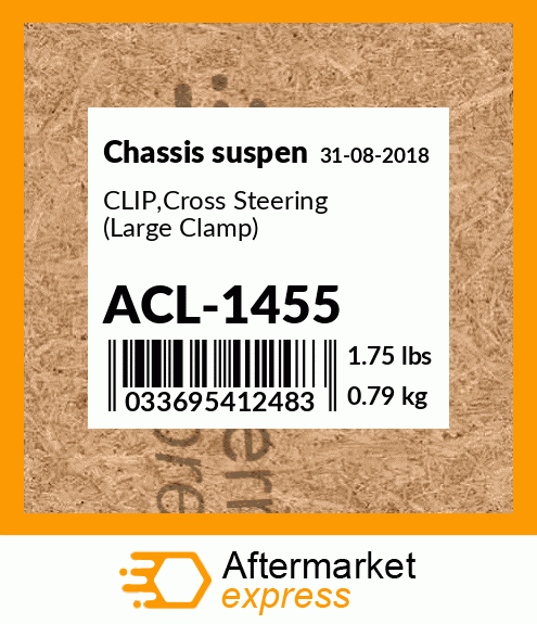 Spare part ACL-1455 + CLIP,Cross Steering (Large Clamp)