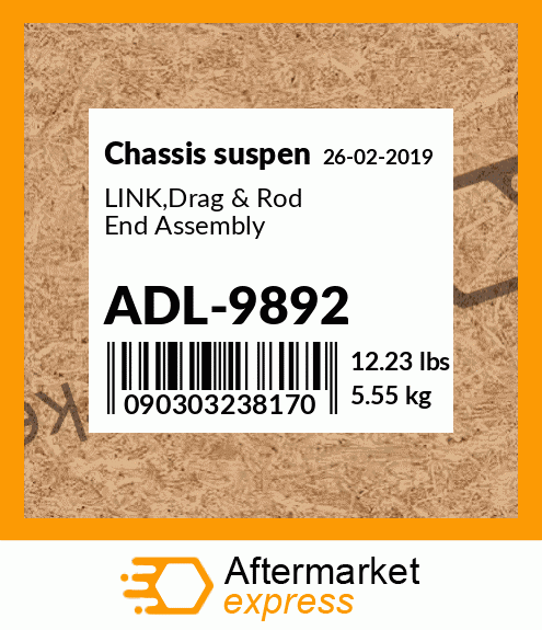 Spare part ADL-9892 + LINK,Drag & Rod End Assembly