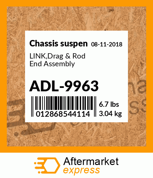 Spare part ADL-9963 + LINK,Drag & Rod End Assembly