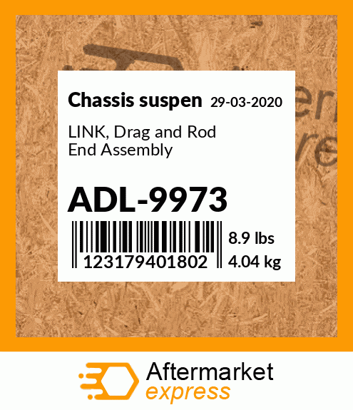 Spare part ADL-9973 + LINK, Drag and Rod End Assembly