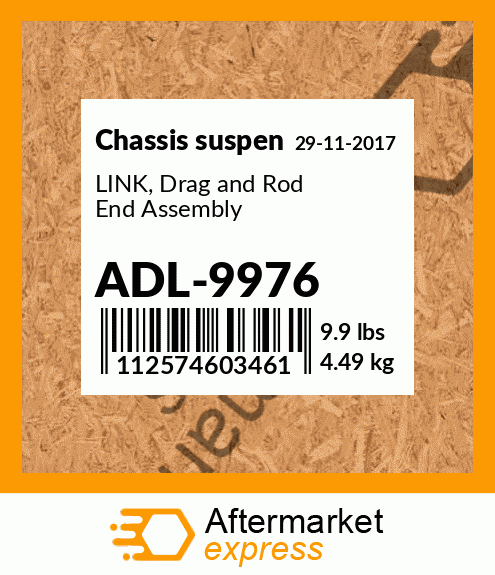 Spare part ADL-9976 + LINK, Drag and Rod End Assembly