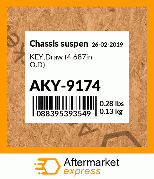 Spare part AKY-9174 + KEY,Draw (4.687in O.D)