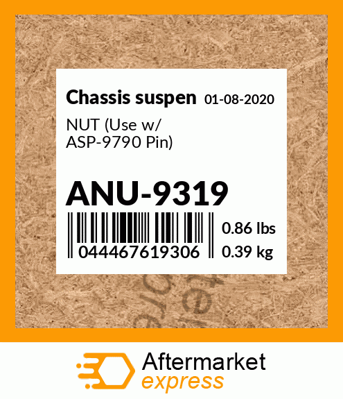 Spare part ANU-9319 + NUT (Use w/ ASP-9790 Pin)