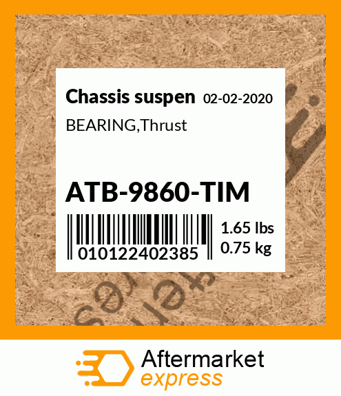 Spare part ATB-9860-TIM + BEARING,Thrust