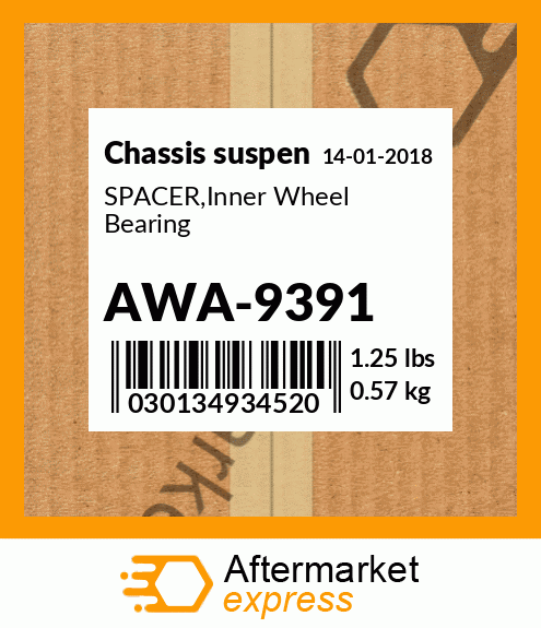 Spare part AWA-9391 + SPACER,Inner Wheel Bearing