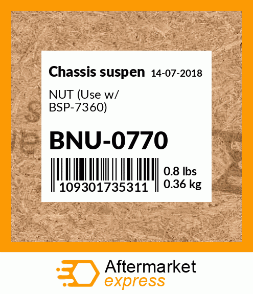 Spare part BNU-0770 + NUT (Use w/ BSP-7360)