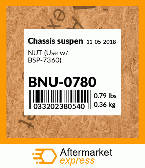 Spare part BNU-0780 + NUT (Use w/ BSP-7360)