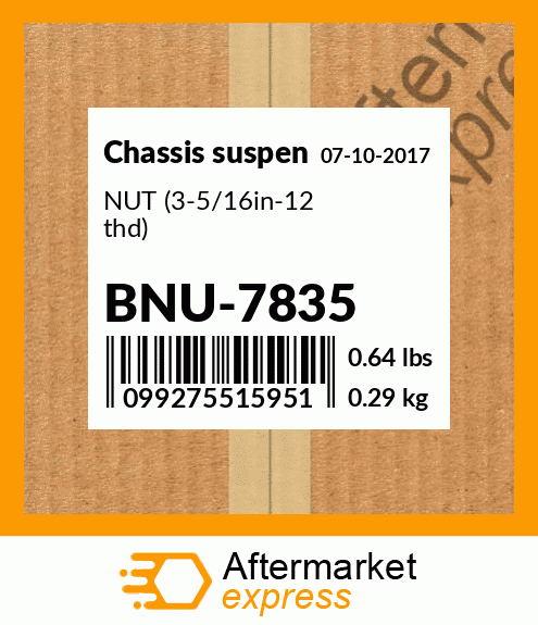 Spare part BNU-7835 + NUT (3-5/16in-12 thd)