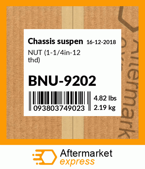 Spare part BNU-9202 + NUT (1-1/4in-12 thd)