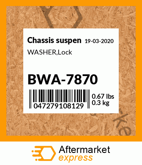 Spare part BWA-7870 + WASHER,Lock