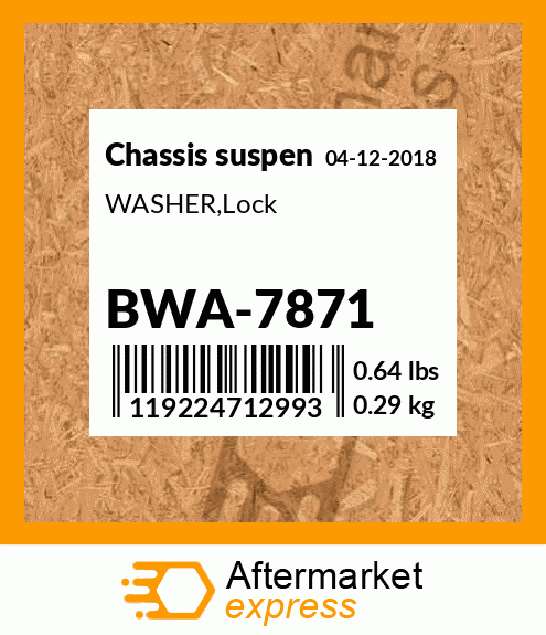 Spare part BWA-7871 + WASHER,Lock