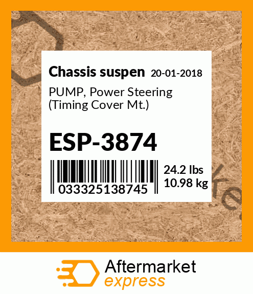 Spare part ESP-3874 + PUMP, Power Steering (Timing Cover Mt.)