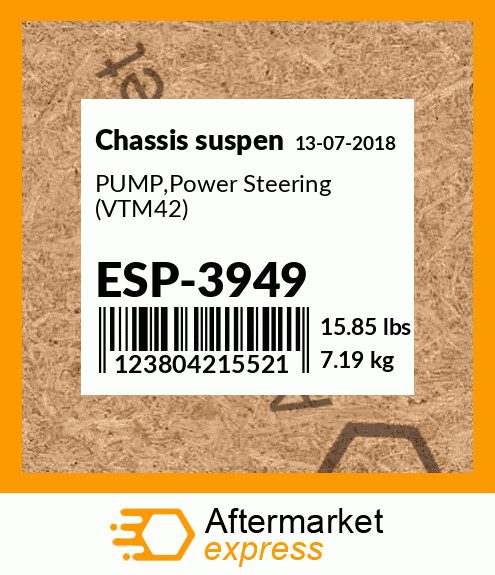 Spare part ESP-3949 + PUMP,Power Steering (VTM42)