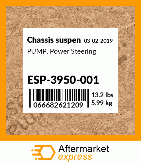 Spare part ESP-3950-001 + PUMP, Power Steering