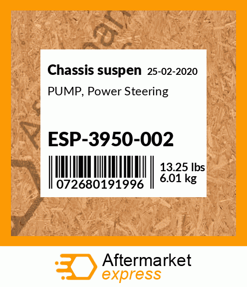 Spare part ESP-3950-002 + PUMP, Power Steering