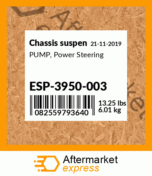 Spare part ESP-3950-003 + PUMP, Power Steering