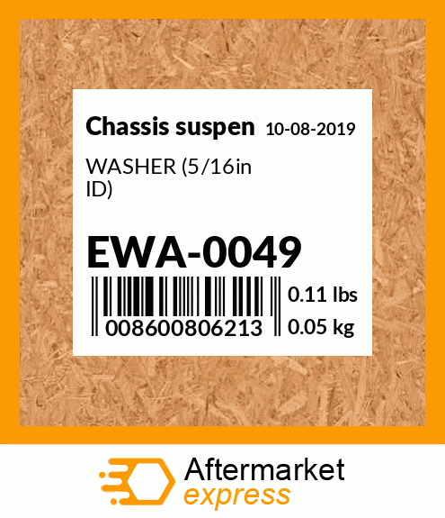 Spare part EWA-0049 + WASHER (5/16in ID)