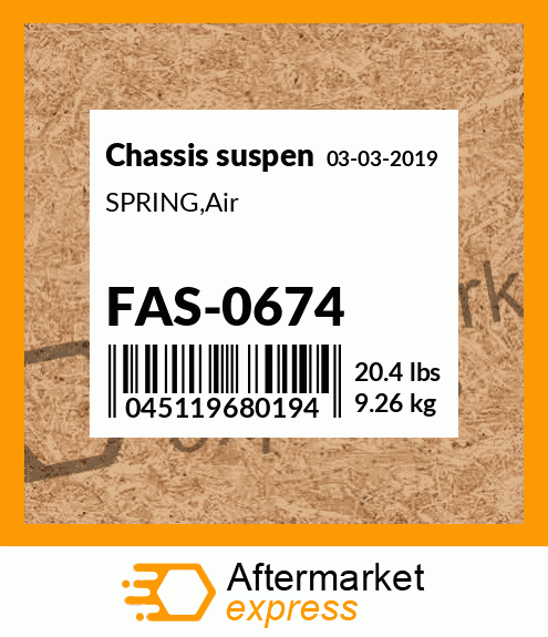 Spare part FAS-0674 + SPRING,Air