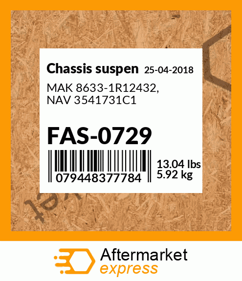 Spare part FAS-0729 + MAK 8633-1R12432, NAV 3541731C1