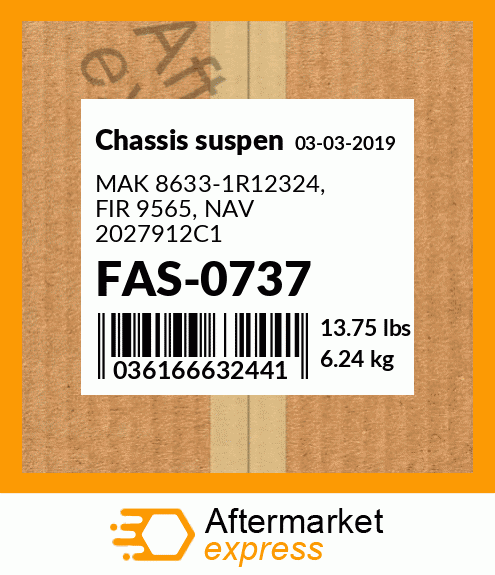 Spare part FAS-0737 + MAK 8633-1R12324, FIR 9565, NAV 2027912C1