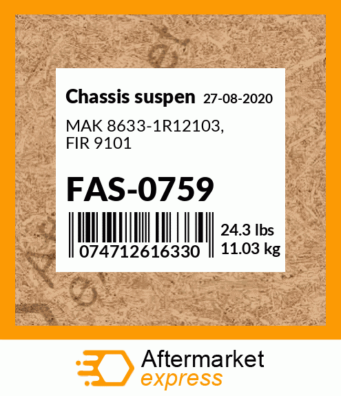 Spare part FAS-0759 + MAK 8633-1R12103, FIR 9101