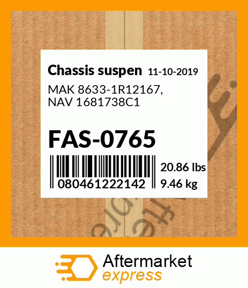 Spare part FAS-0765 + MAK 8633-1R12167, NAV 1681738C1