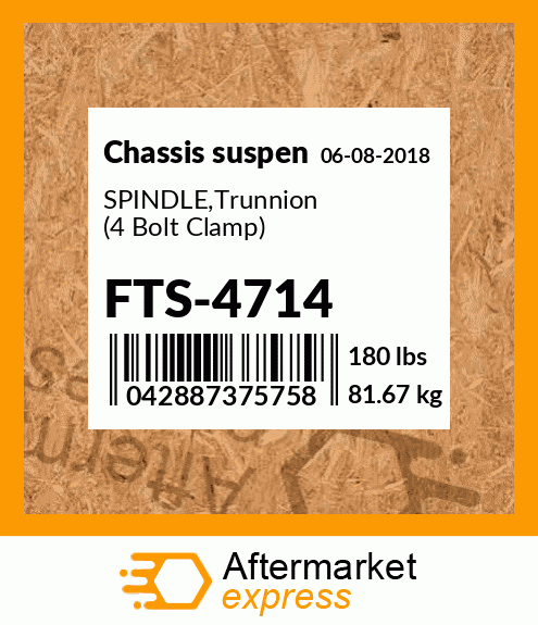 Spare part FTS-4714 + SPINDLE,Trunnion (4 Bolt Clamp)