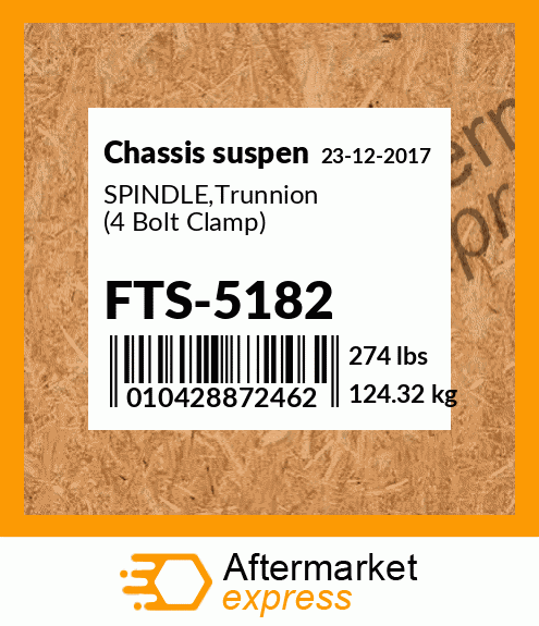 Spare part FTS-5182 + SPINDLE,Trunnion (4 Bolt Clamp)