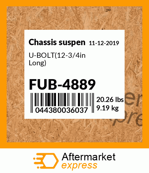 Spare part FUB-4889 + U-BOLT(12-3/4in Long)