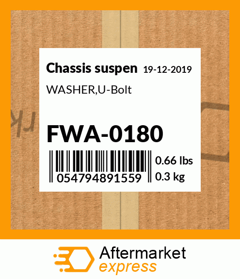 Spare part FWA-0180 + WASHER,U-Bolt