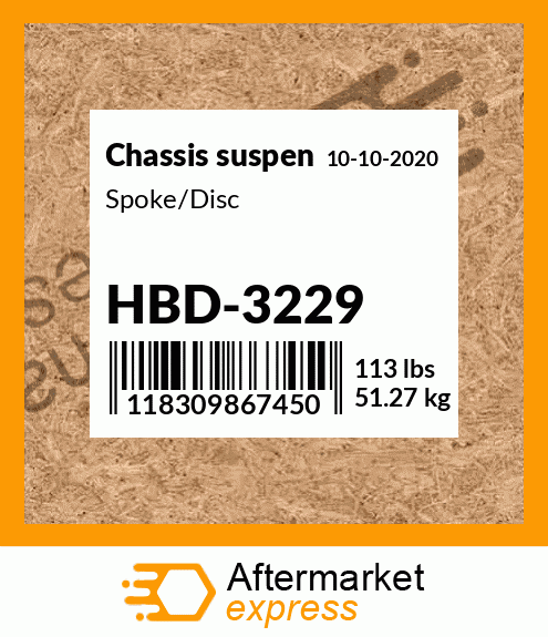 Spare part HBD-3229 + Spoke/Disc