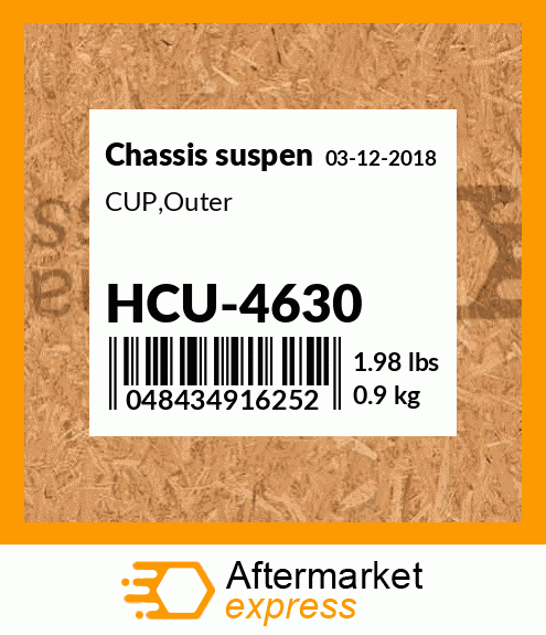 Spare part HCU-4630 + CUP,Outer