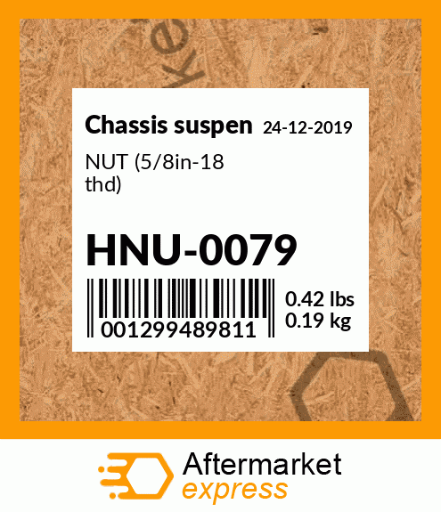 Spare part HNU-0079 + NUT (5/8in-18 thd)