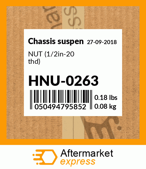 Spare part HNU-0263 + NUT (1/2in-20 thd)