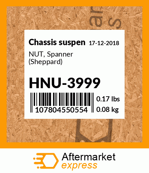 Spare part HNU-3999 + NUT, Spanner (Sheppard)