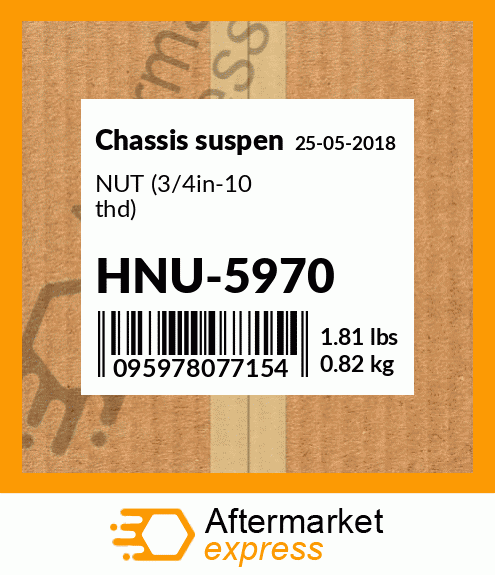 Spare part HNU-5970 + NUT (3/4in-10 thd)