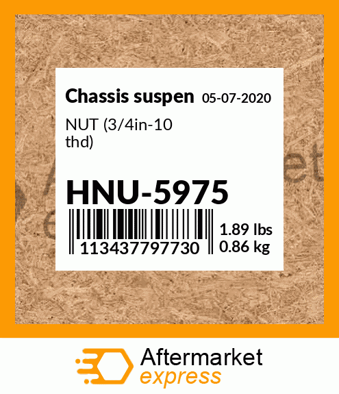 Spare part HNU-5975 + NUT (3/4in-10 thd)