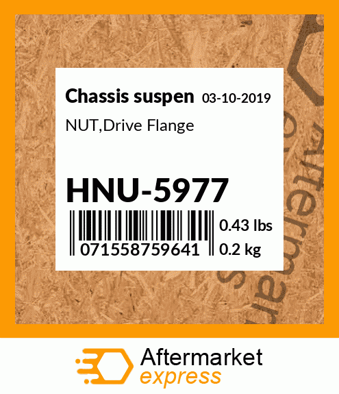 Spare part HNU-5977 + NUT,Drive Flange