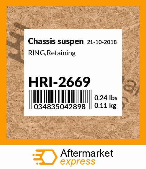 Spare part HRI-2669 + RING,Retaining