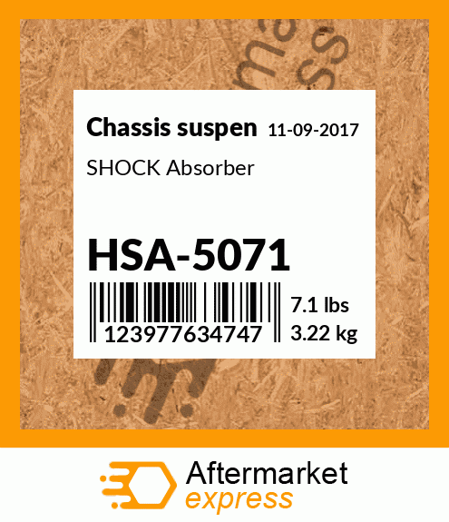 Spare part HSA-5071 + SHOCK Absorber