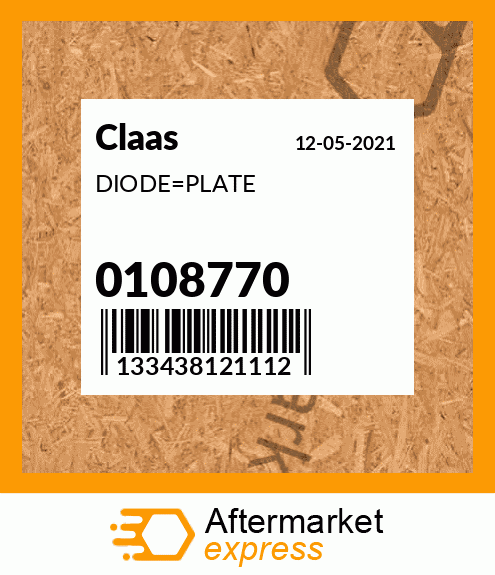 Spare part 0108770 + DIODE_PLATE