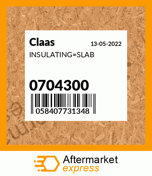 Spare part 0704300 + INSULATING_SLAB