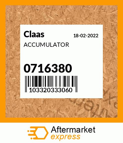 Spare part 0716380 + ACCUMULATOR