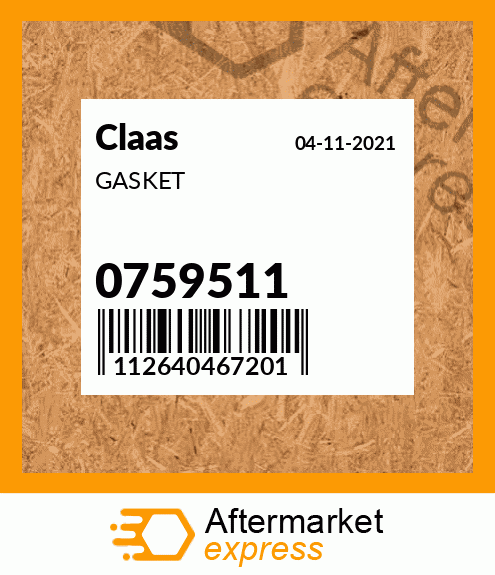 Spare part 0759511 + GASKET